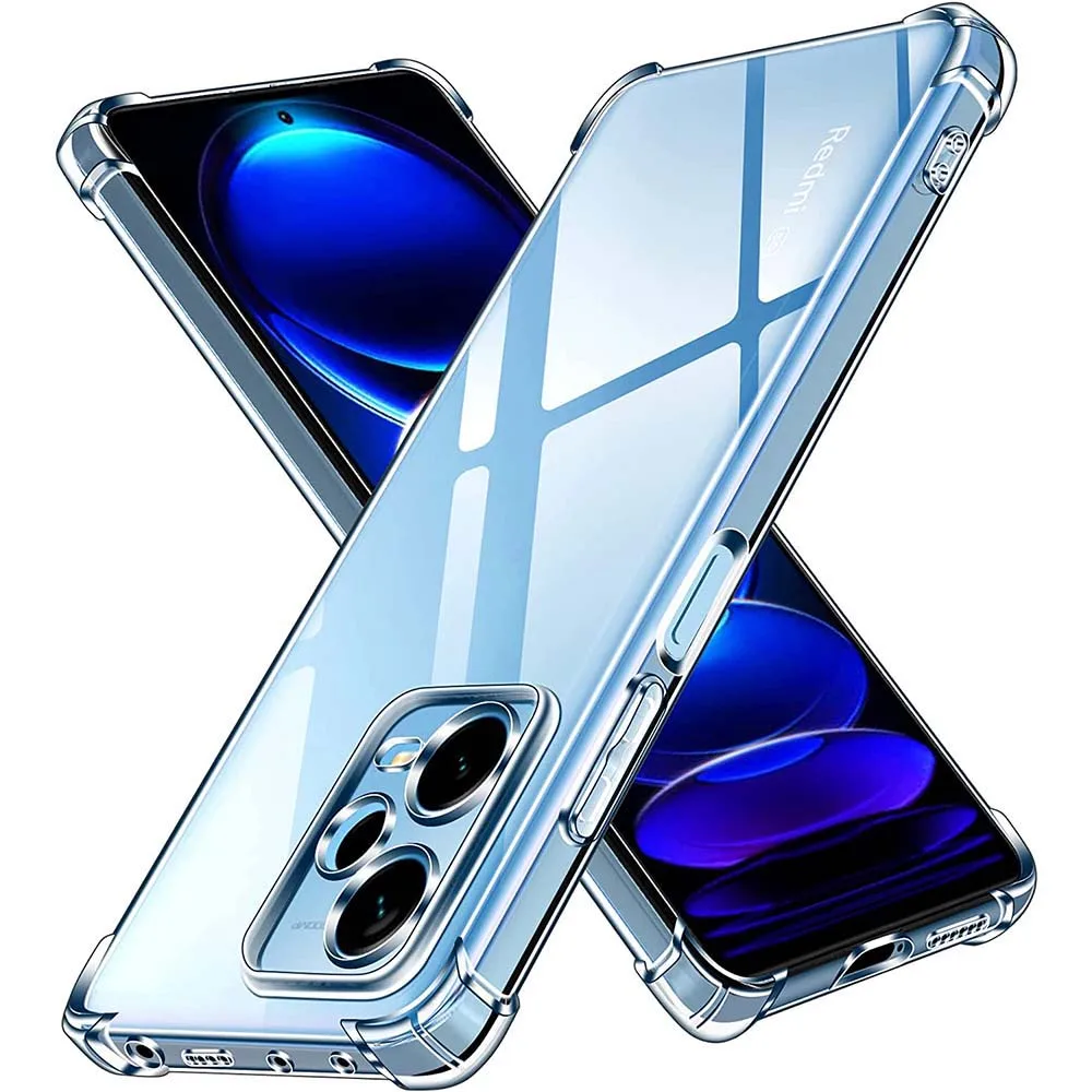 thumbnail image 1 of Shockproof Clear Silicone Soft Back Case for Xiaomi Redmi Note 12 Pro 5G 12 Pro Plus 12S 11 Pro 11S 10 5G 9S 12 Pro+ Coque, 1 of 4