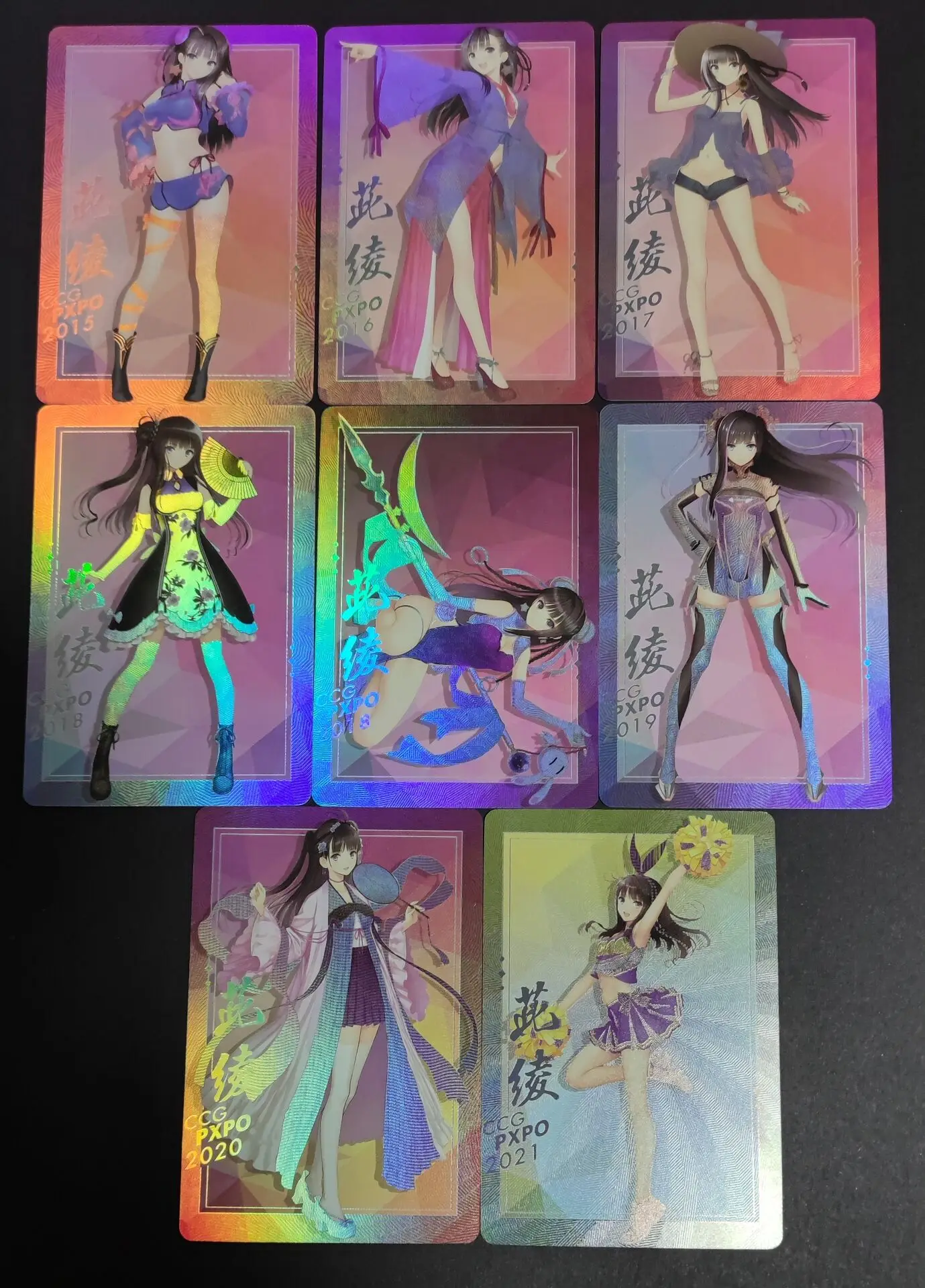 ACG Kanban Girl 8Pcs Anime Sexy Beauty Kawaii Collection Card Rin Big Breast  Flash Card Cartoon Game Card Gift Toys