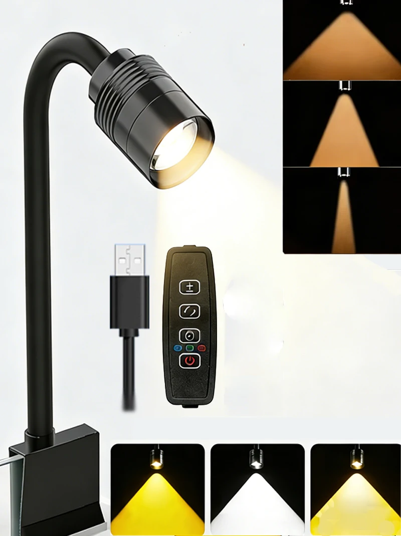 3 W südamerikanischer Aquarium-Scheinwerfer, 3-farbig, dimmbar, Zyklus-Timer, zoombare LED-Aquarium-Lampe für Aquascape Decor, Fokusbeleuchtung – Detail 1