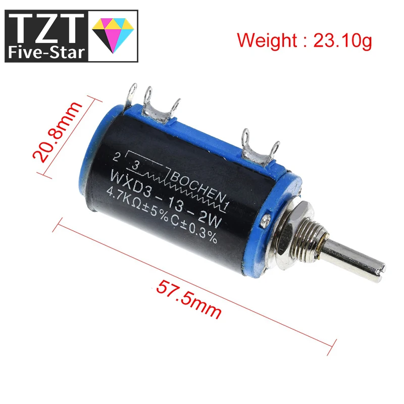 Wirewound resistor Metal wirewound resistor TZT WXD3-13-2W Ohm Wirewound Potentiometer