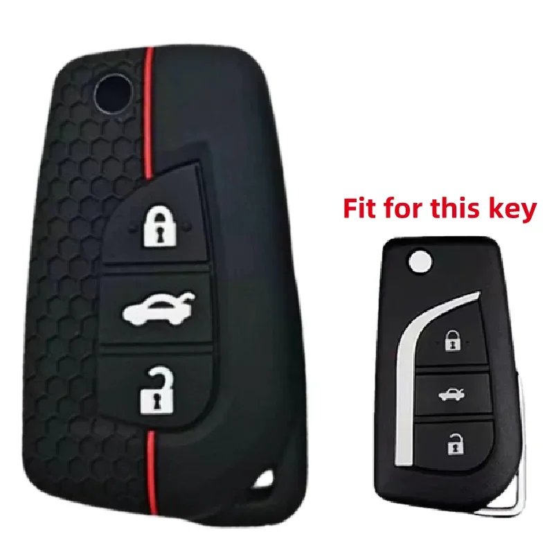 

Silicone Car Key Case Cover Shell Fob For Toyota Auris Corolla Avensis Verso Yaris Aygo Scion TC IM Camry RAV4 Forturner Hilux