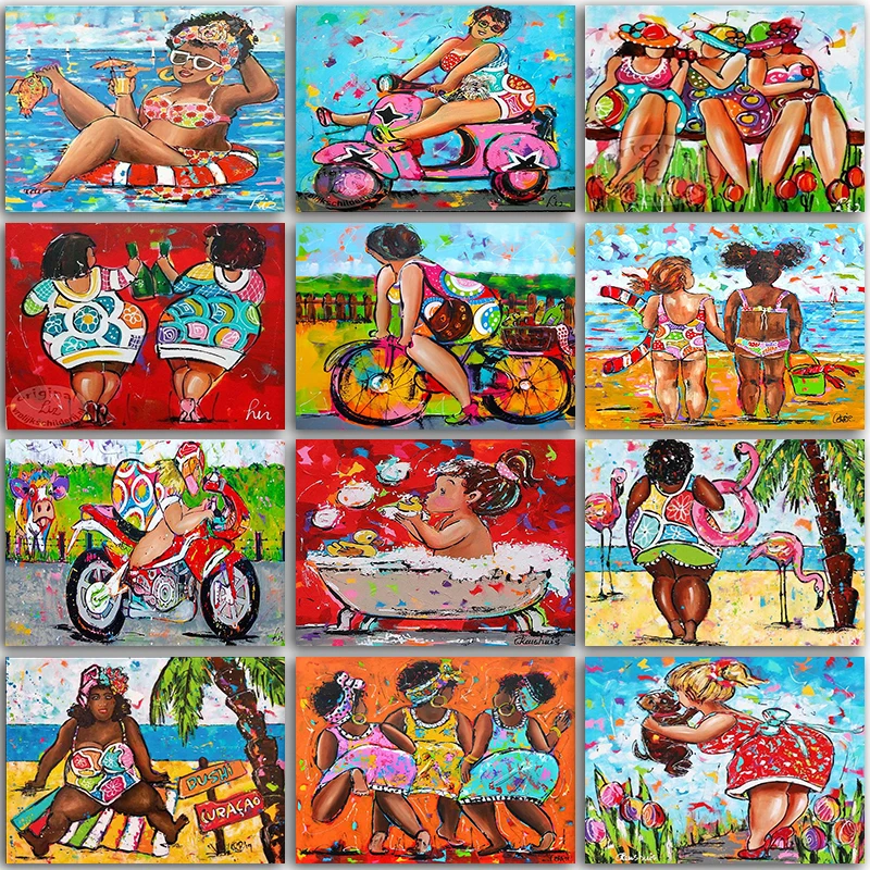 

5D DIY Diamond Painting Cartoon Fat Ladies girl Full Square&Round Diamond embroidery Cross stitch Diamond mosaic home decor Art