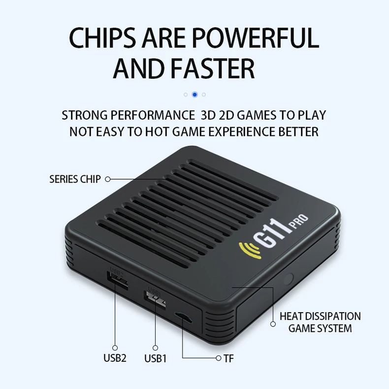 G11 Pro Game Box 4K HD TV Game Stick Consola de videojuegos con 30000-60000 juegos retro Reproductor de juegos portátil con control remoto