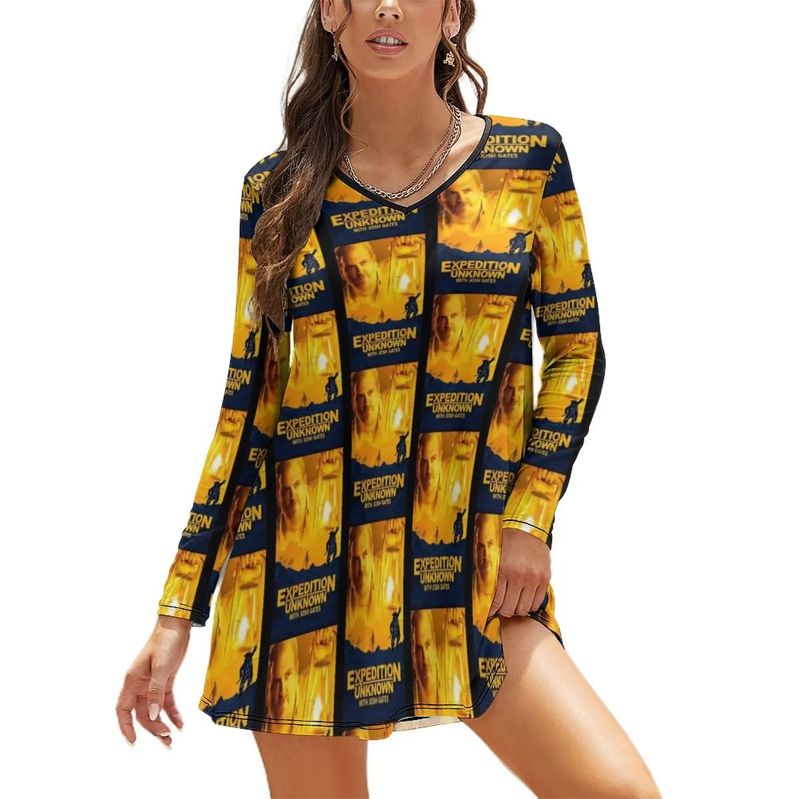 

Josh Gates High Quality Long Sleeved Loose Dress Dresses gala women evening dress cocktail dresses