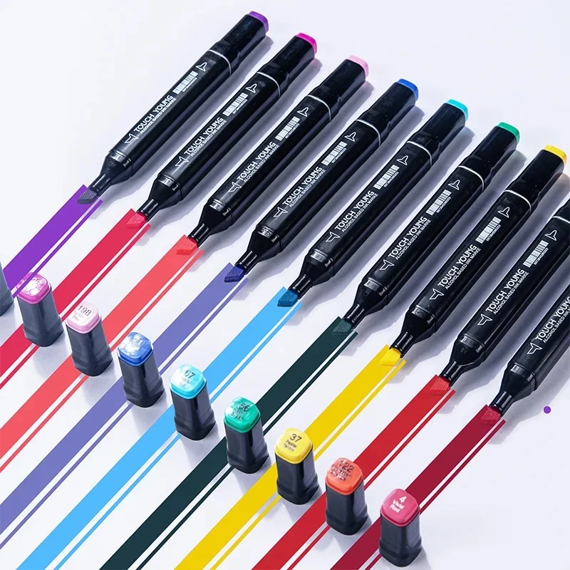 Pennarelli Artistici a Doppia Punta 12-80 Colori per Schizzi e Manga, Penne per Disegno, Cancelleria Scolastica - immagine 6
