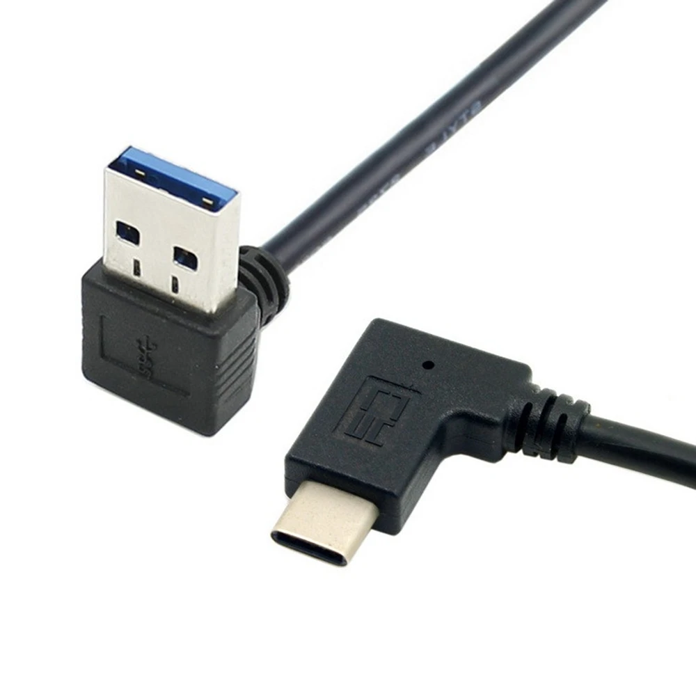USB-C converter adapter dual angle 90 degree USB C cable USB 3.0 A to USB Type C left/right angle data synchronization/charging