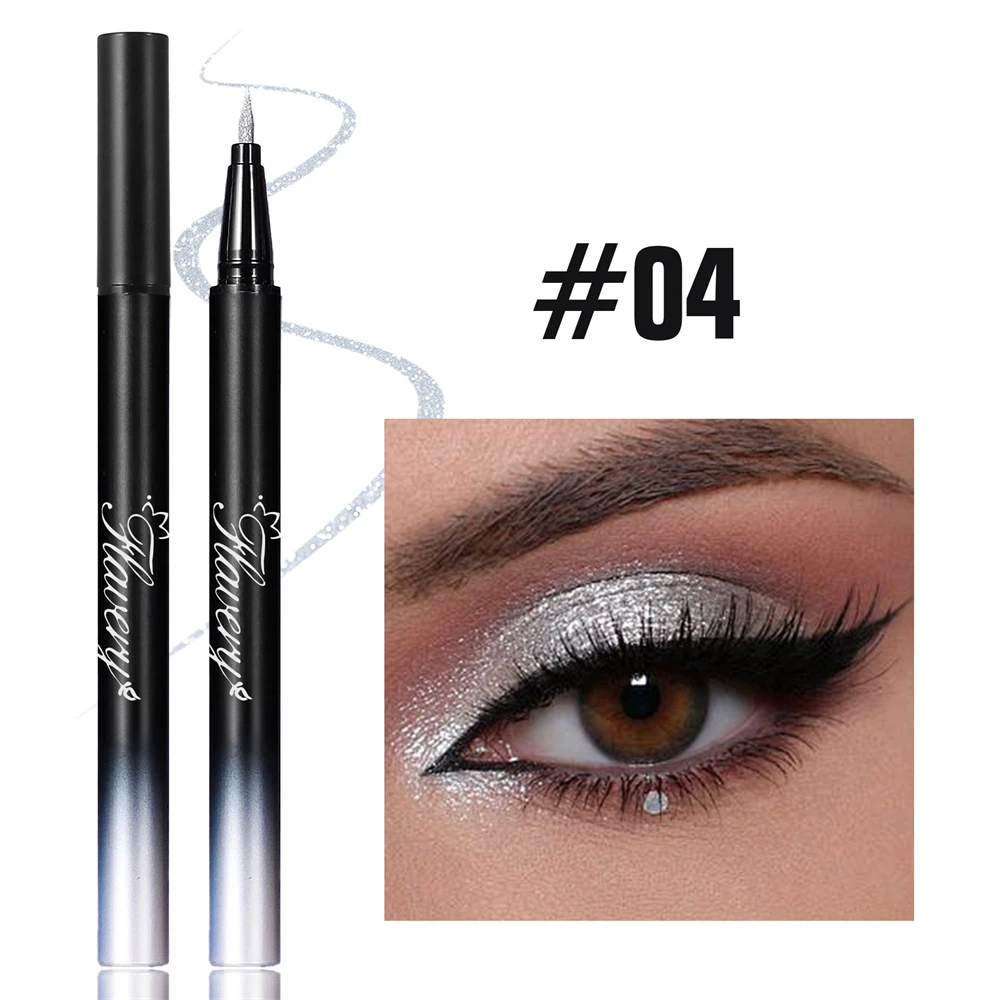 Flüssiger Eyeliner In Rauchigem Schwarz-violett Mit Glitzer Effekt_voghion.com
