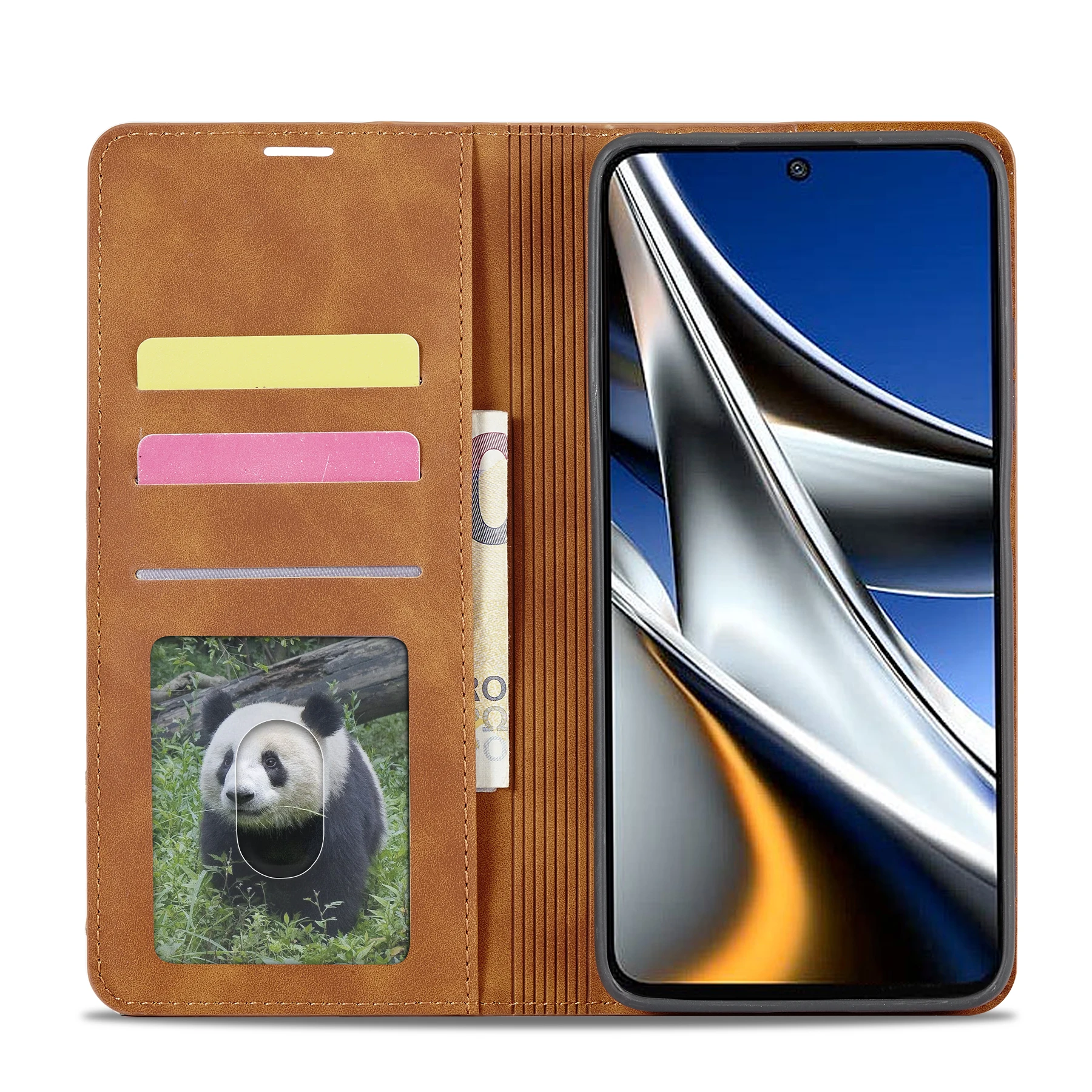 Elegant Leather Flip Wallet Phone Case with Card Slot