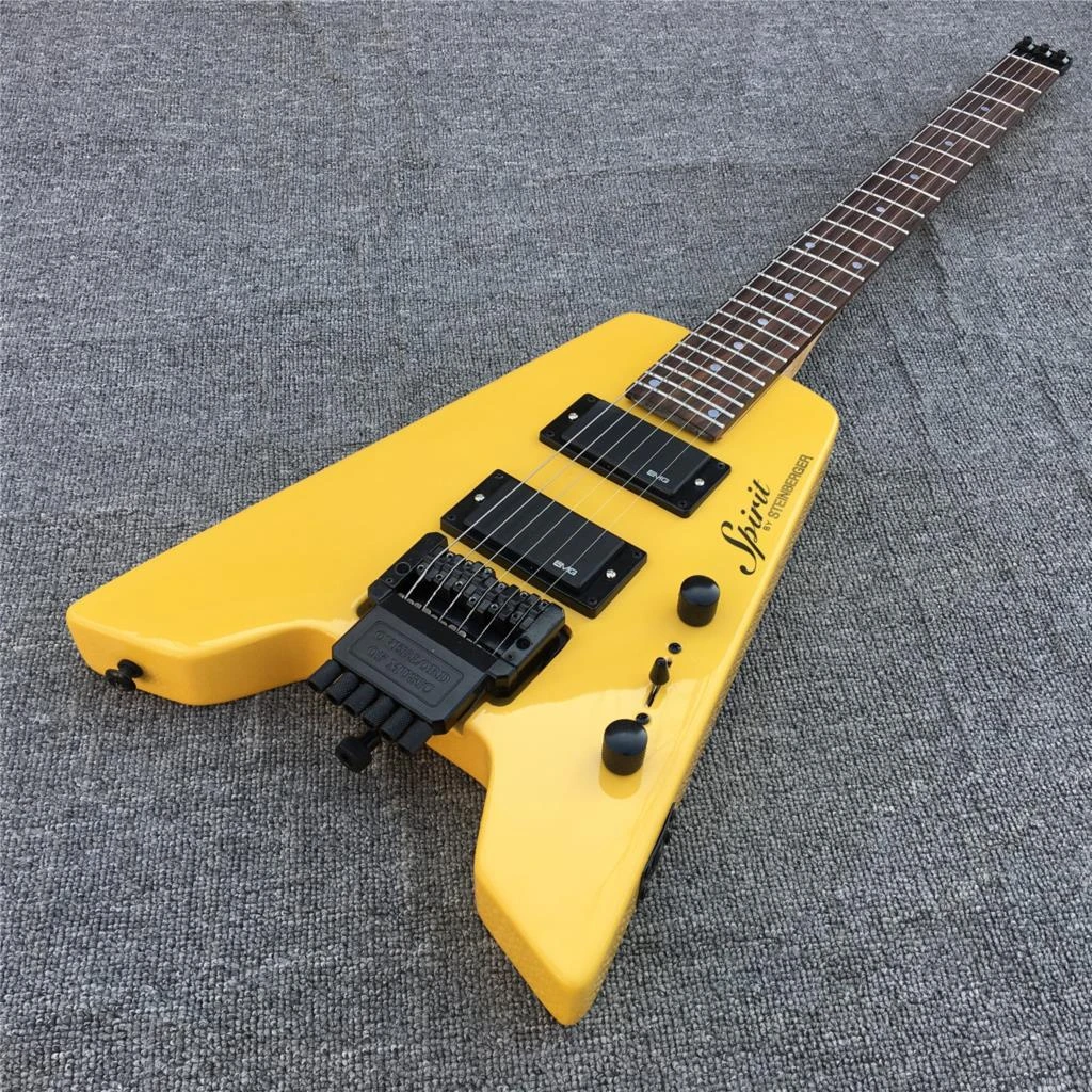 Top Quality No Headstock Solid Wood Electric Guitar 6 Strings Headless Travel Guitar Guitar