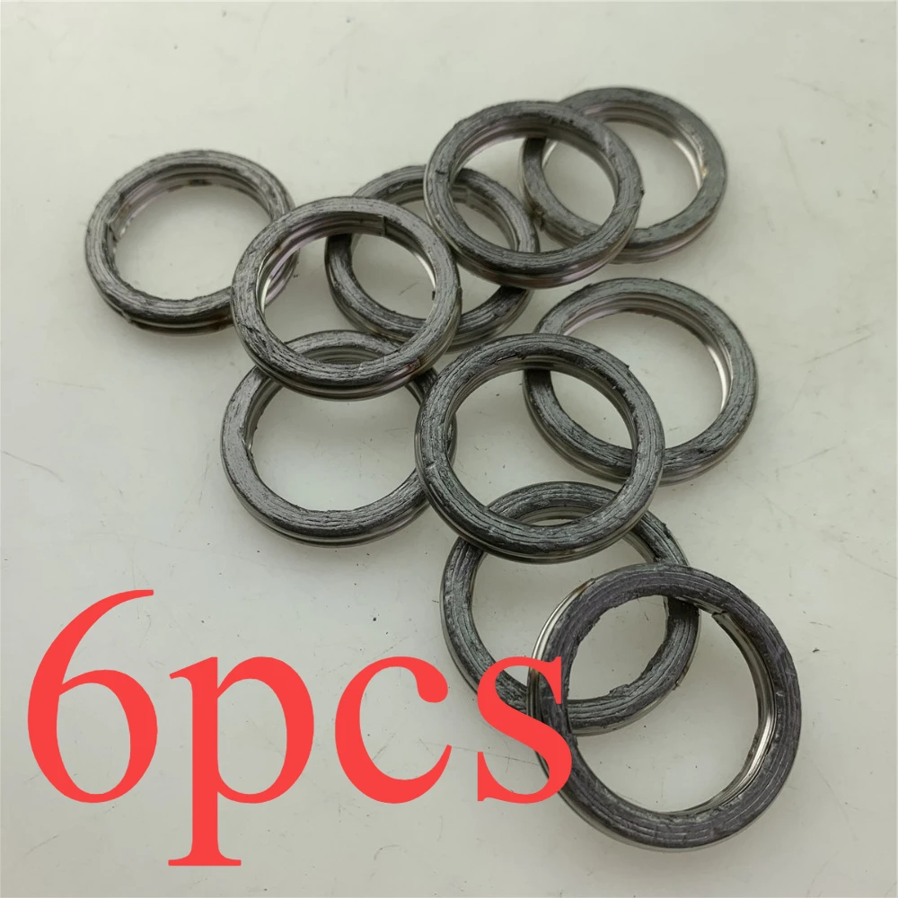 6PCS For GN125 GS150 GN250 motorcycle exhaust pipe O-type gasket installed in cylinder head between exhaust port and inlet