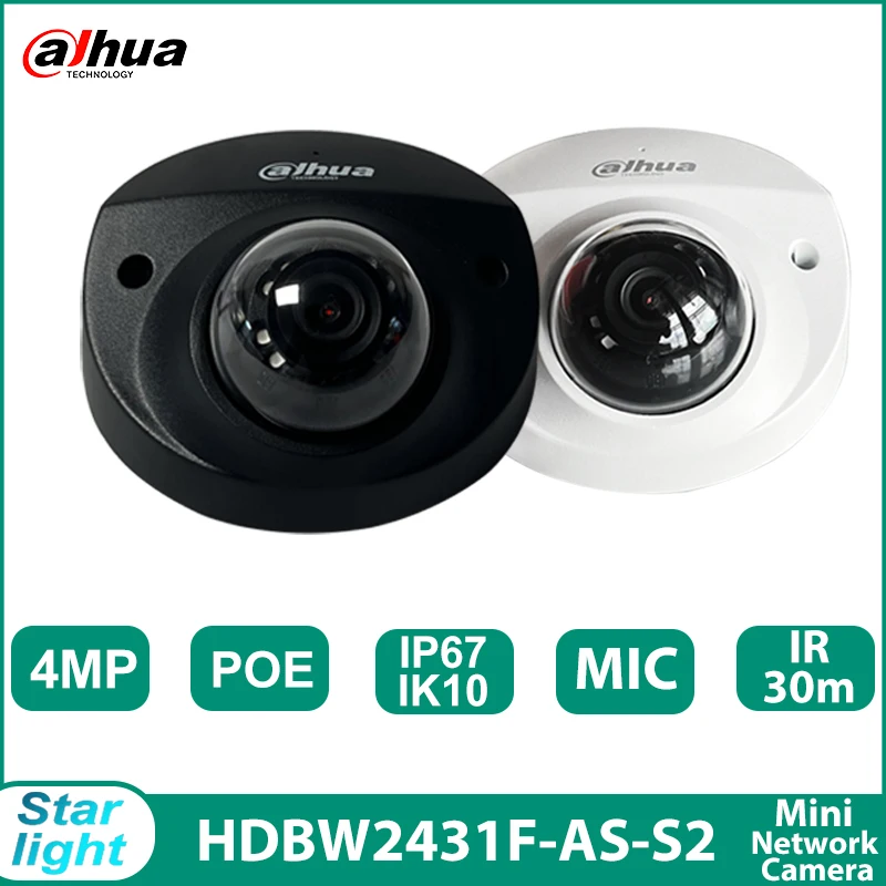 Dahua Ipc Dahua Starlight Poe Dahua IPC-HDBW2431F-AS-S2 4MP Mini