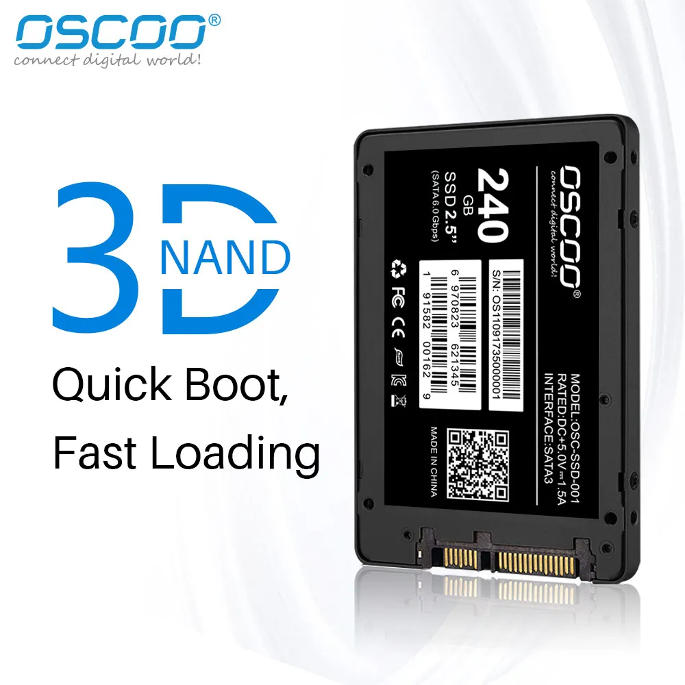 Osco-sataiii Solid State Drive Ssd Hard Drive para Laptop Desktop pc Preto 2.5 120gb 240gb