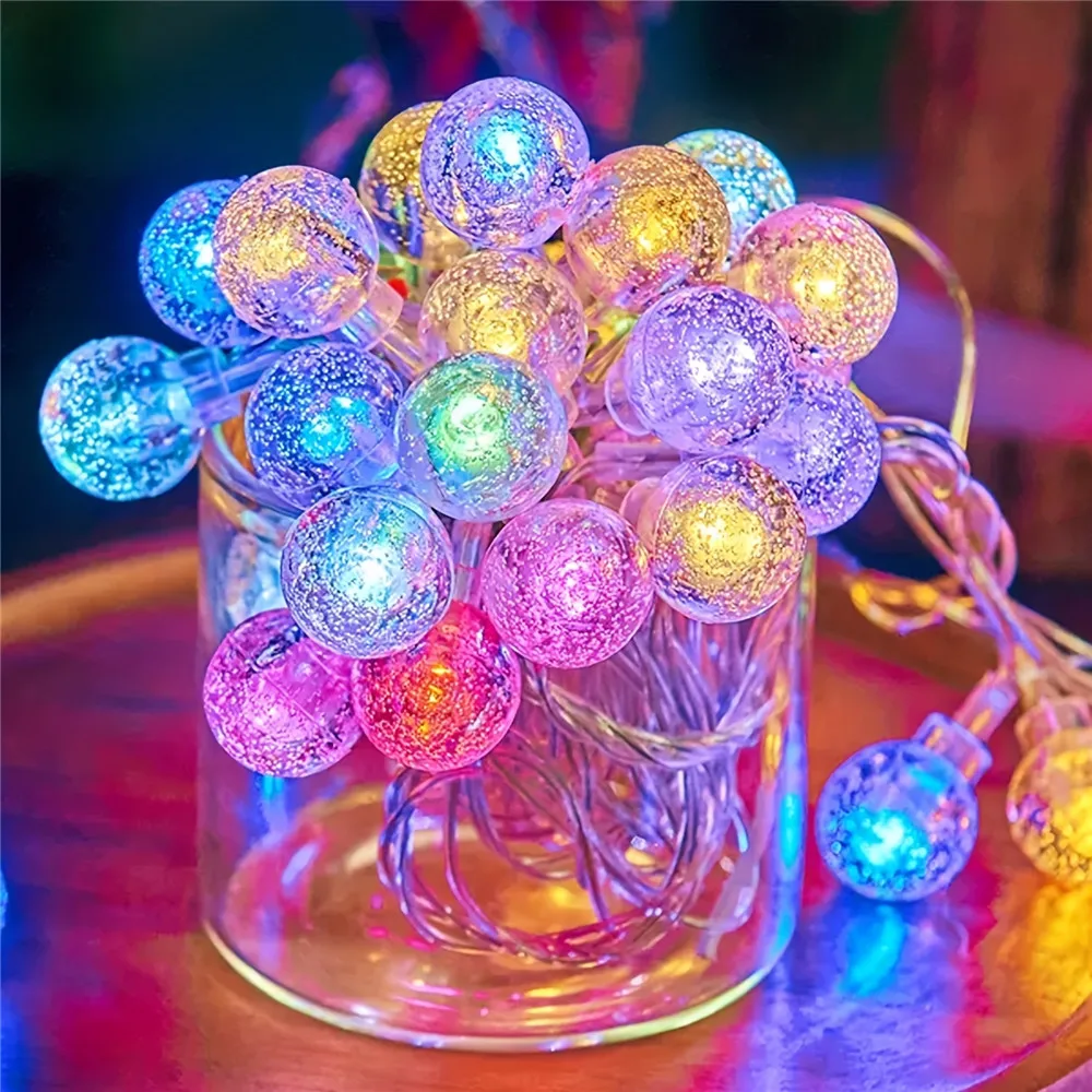 LED 버블 볼 스트링 라이트 골든 글로우 배터리 작동 실내 요정 조명 웨딩 휴일 새해 2026 장식 - AliExpress 39