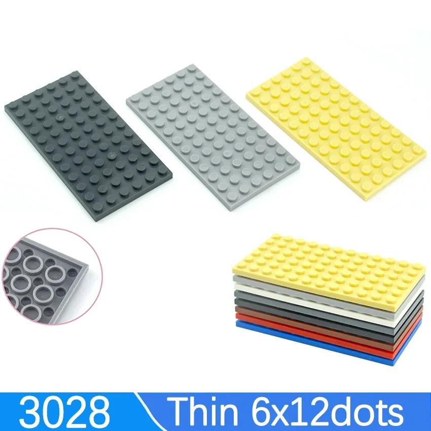 6Pcs 6x12 Dots Thin Figures Bricks DIY Building Blocks Educational Creative Assembles Particles Size Compatible With 3028 Toys building blocks construction blocks
