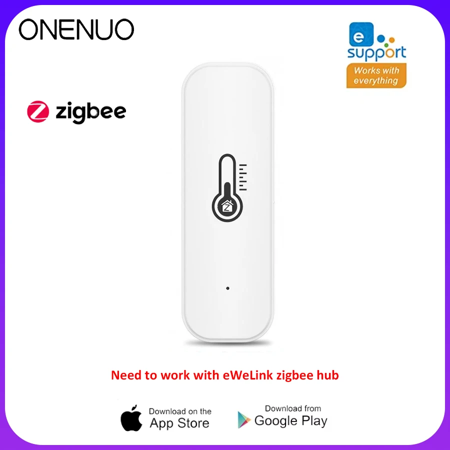 เซ็นเซอร์วัดอุณหภูมิและความชื้นอัจฉริยะ ZigBee ใช้พลังงานจากแบตเตอรี่ ควบคุมผ่านแอป Ewelink เครื่องวัดอุณหภูมิและความชื้น รองรับ Alexa และ Google 1