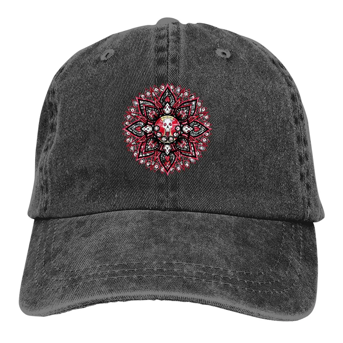 

Dark Baseball Caps Peaked Cap Sacred Geometry Magic Mandala Sun Shade Hats for Men Women