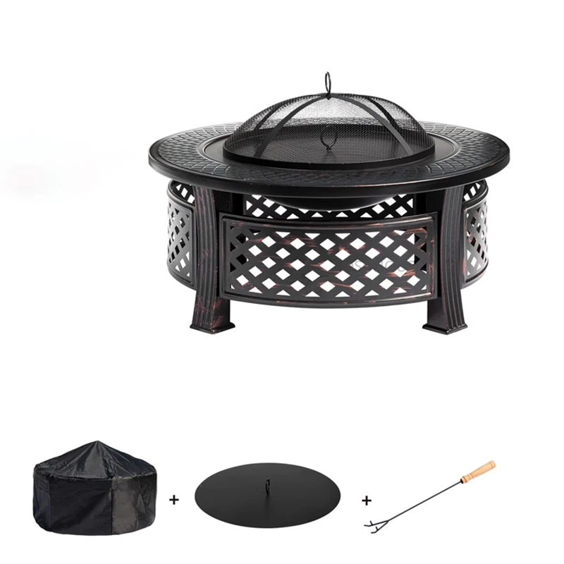 Nordic Iron Fire Pit for Outdoor Heater Charcoal Stove Household Creative Outdoor Courtyard Multifunction Charcoal Brazier