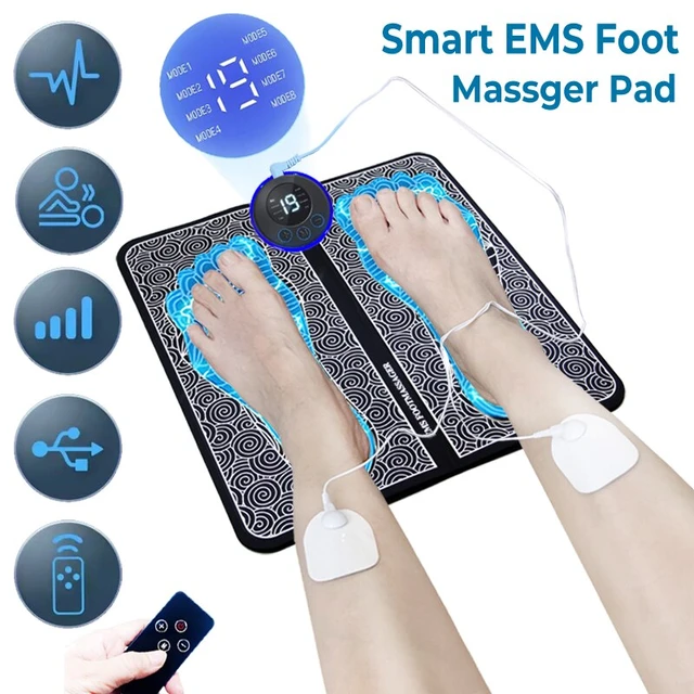 Electric EMS Foot Massager Pad Relief Pain Relax Feet Acupoints