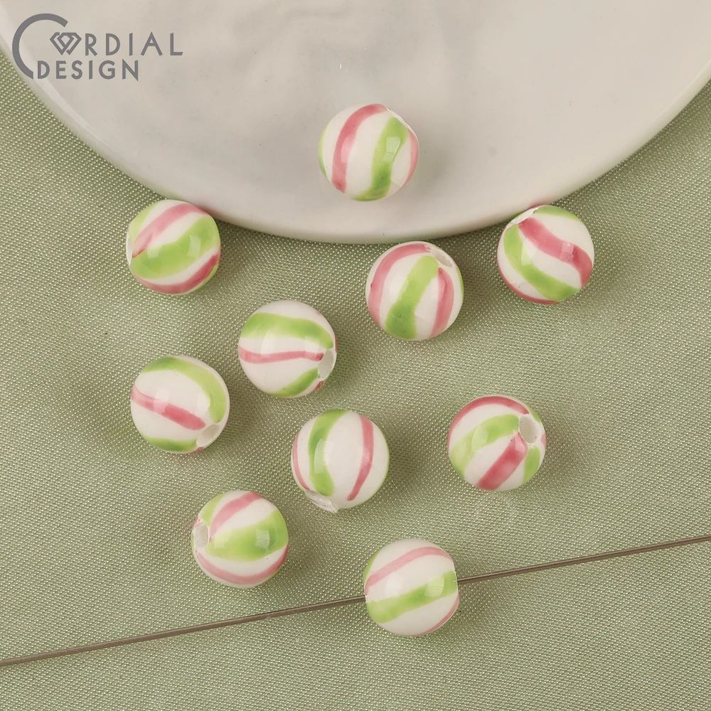 Cordial Design 100Pcs 10*10MM DIY Necklace Bracelets Making/Multicolor Ceramics Beads/Hand Made/Jewelry Findings & Components - cordial