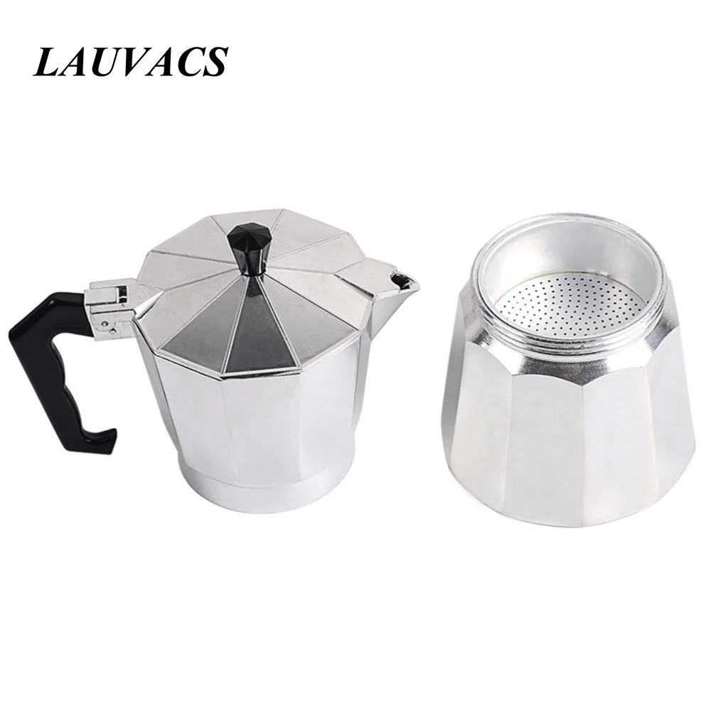 Fdit 200ml Stainless Steel Stovetop Coffee Maker Durable Espresso Pot Silver Moka Pot with Safety Valve