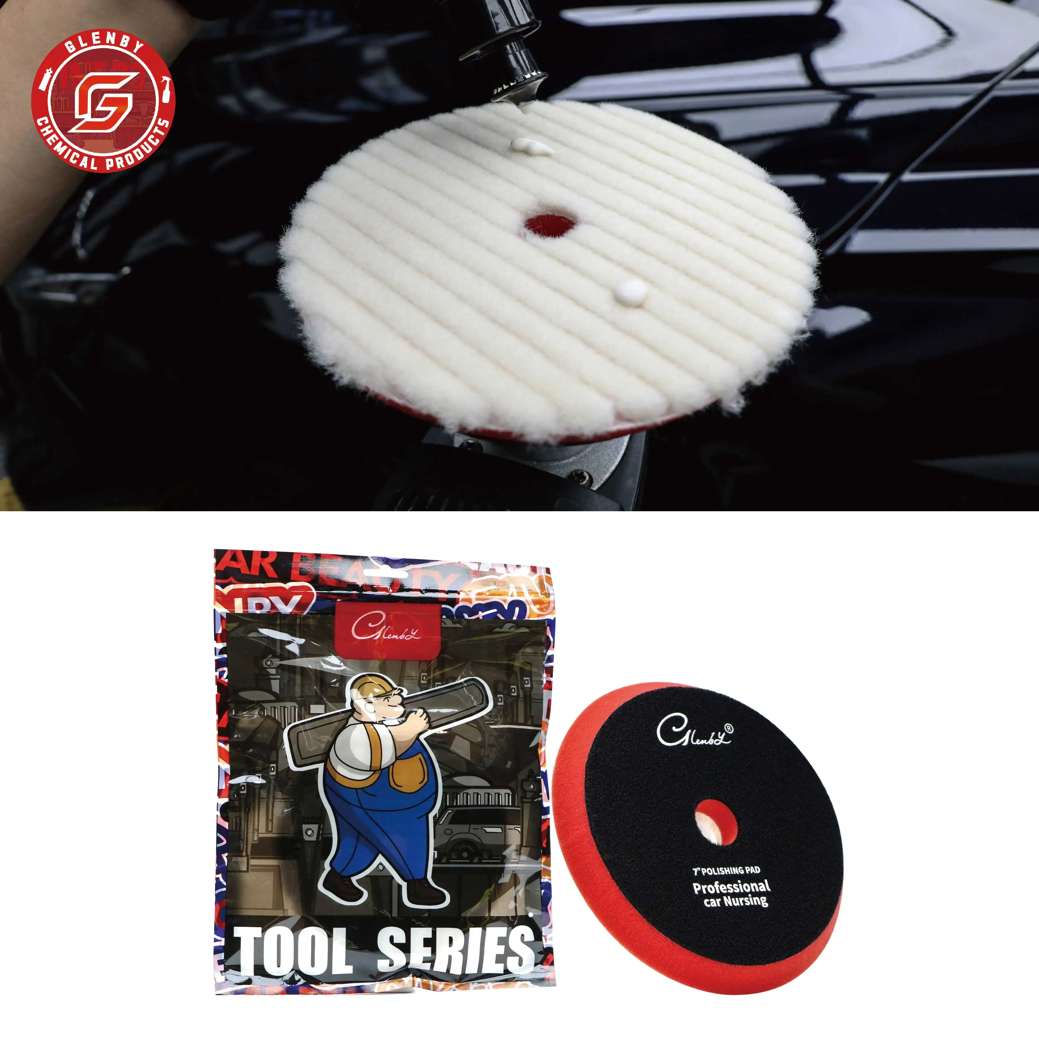 Heavy Cutting 5inch/6inch Wool Polisher Pad for Marine and Epoxies