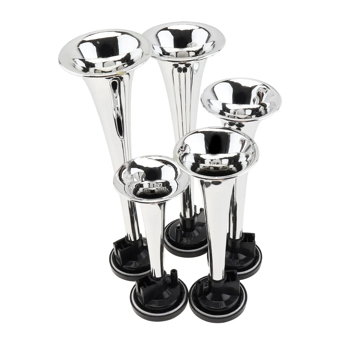 car siren horn car air horn 5pcs 125dB 12V Silver Musical Sound Air Horn with Compressor Super Loud Five Trumpet Air Horn