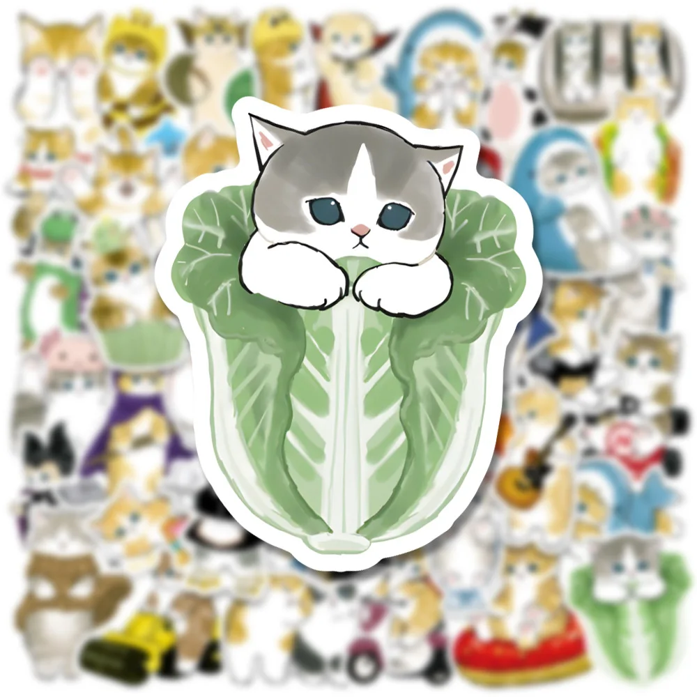 Autocollants de dessin animé chat Kawaii pour enfants, décalcomanies  animaux mignons, jouets pour enfants, album de bricolage, ordinateur  portable, papeterie, valise, voiture, 10 pièces, 50 pièces - AliExpress, image size:1000x1000