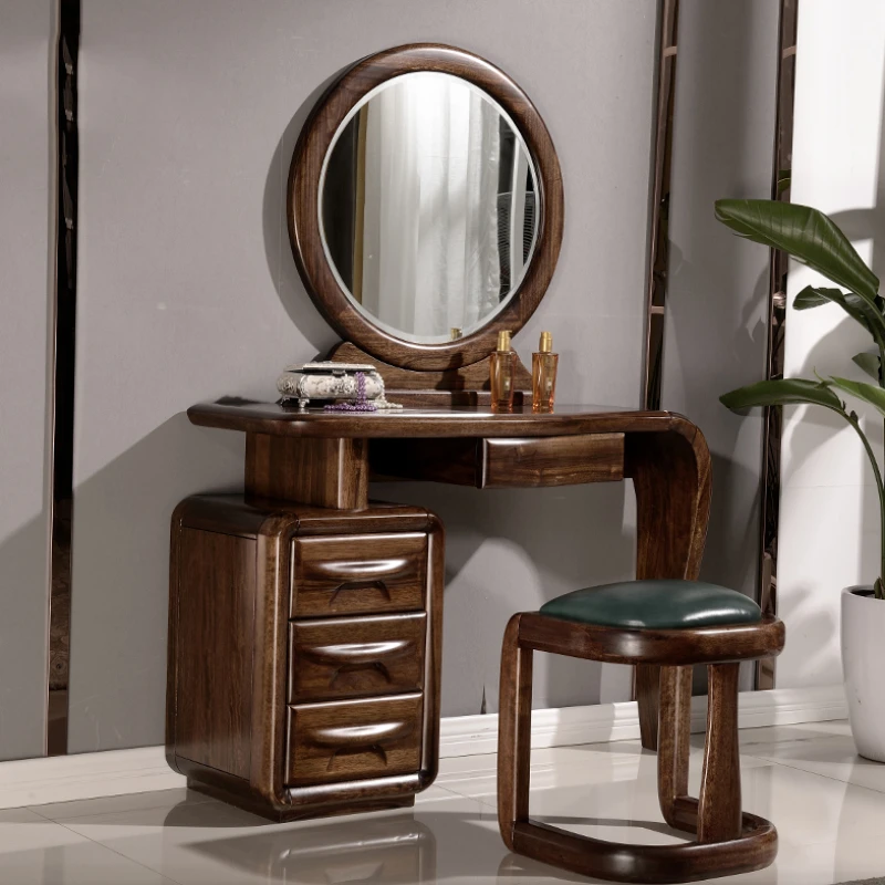 

Aesthetic Modern Dresser Minimal Desings Vintage Wooden Mirror Dressing Table Storage Makeup Comoda Pra Quarto Furniture Bedroom