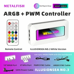 ARGB Fan Hub Splitter with PWM and LED Light Strip Controller (PWM ARGB Remote W)