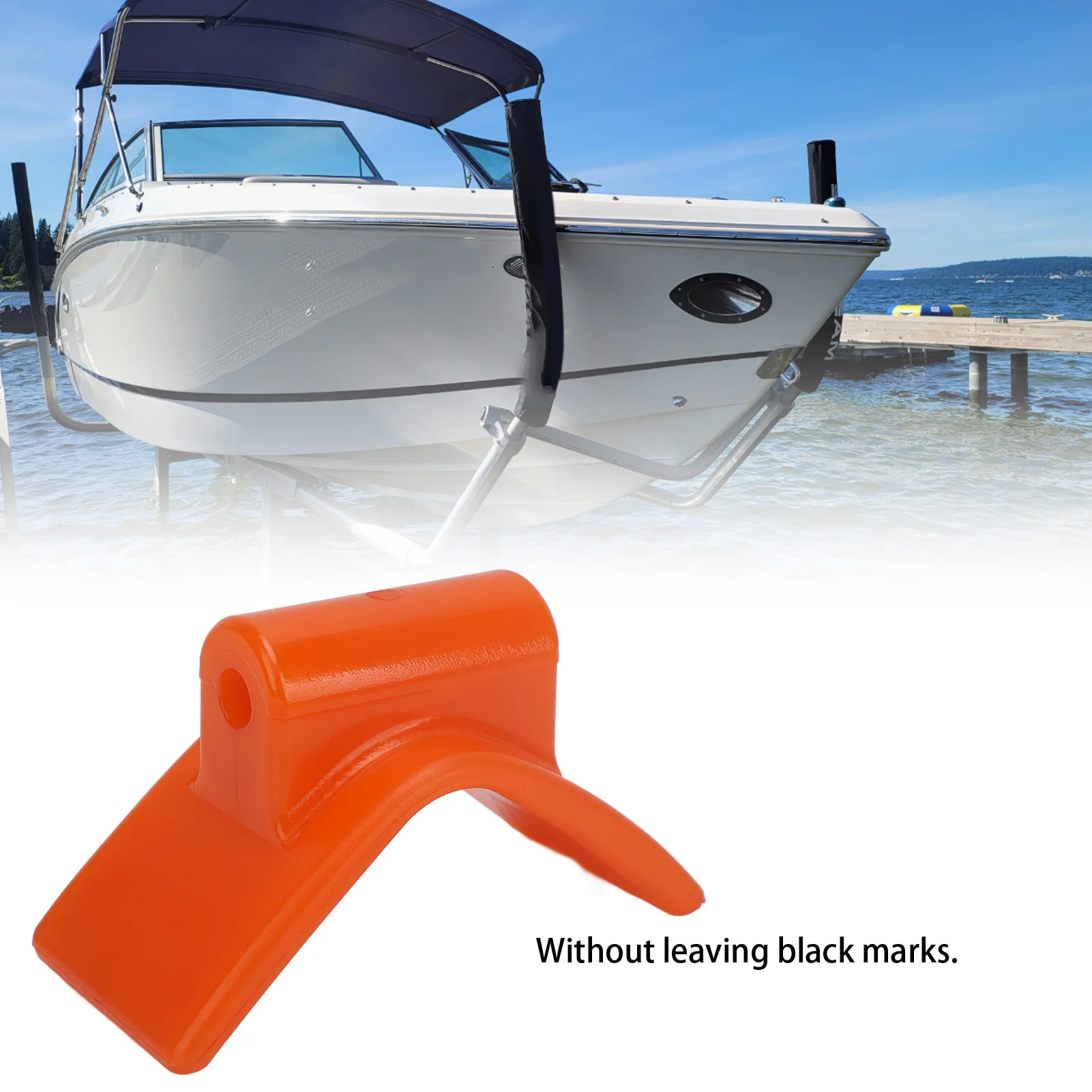 Boat Trailer Bow Stop 3in Width 1/2in Mounting Hole 5.3in V Span Orange For Boat Trailer Bow Stop