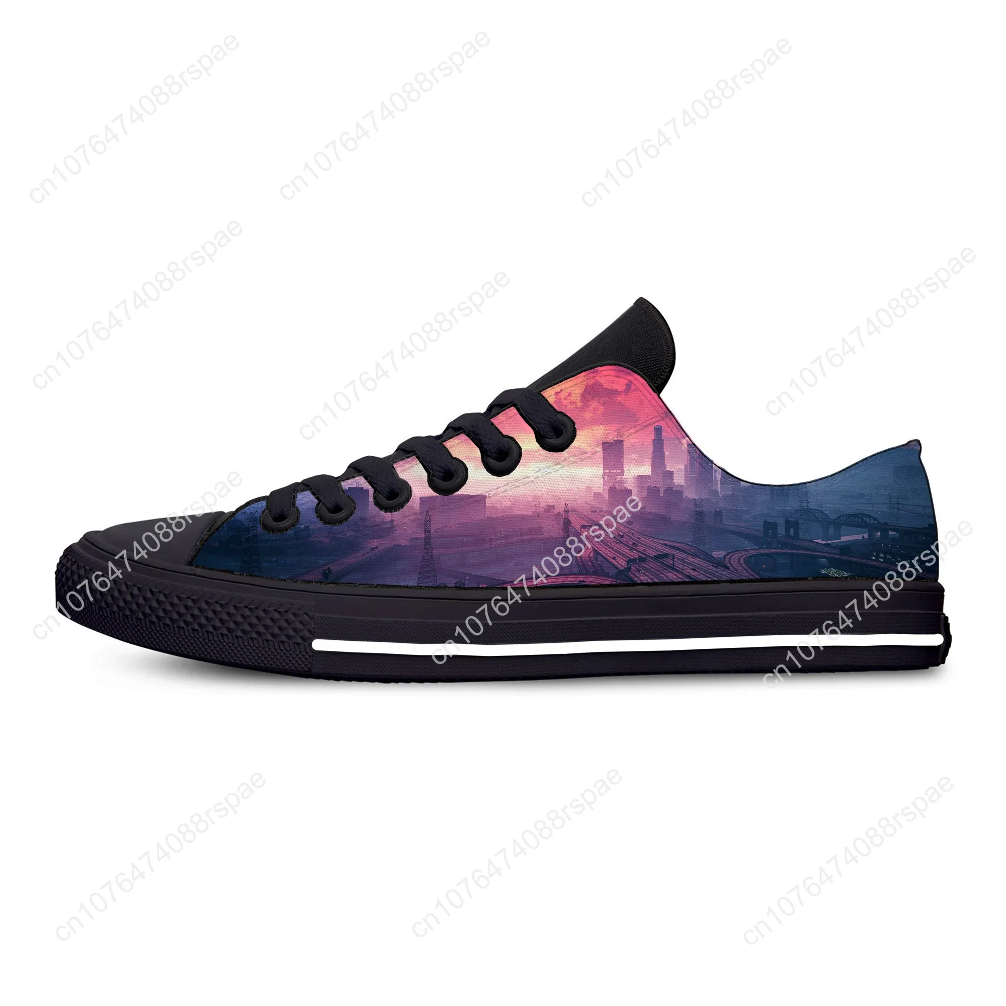 Hot Anime Game Cartoon GTA 5 V Grand Theft Auto Lightweight Low Top Casual Shoes Men Women Sneakers Breathable Cool Board Shoes