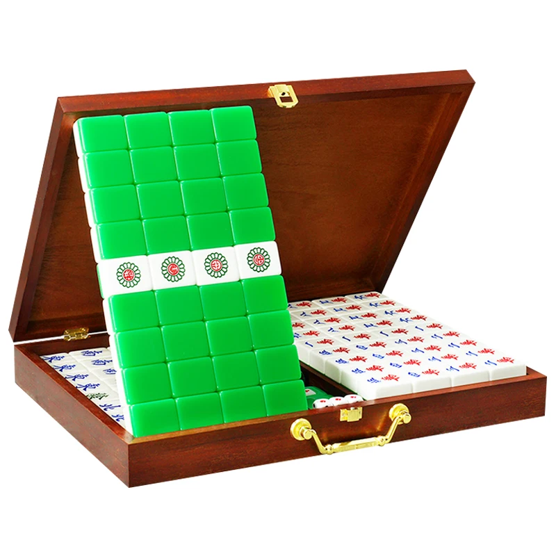 高級壓克力麻將 Chinese Numbered X-Large Green Tiles Mahjong set / Board Game US  Seller