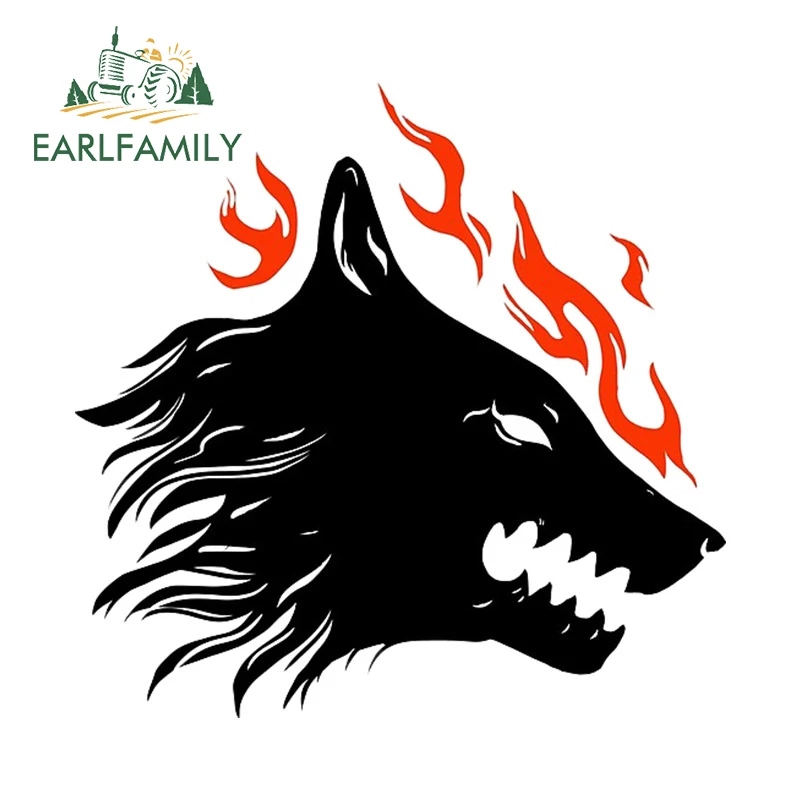 

EARLFAMILY 13cm x 12.7cm for Wolf Amusing Car Sticker Occlusion Scratch Decal Personality Refrigerator Bumper Surfboard Decals