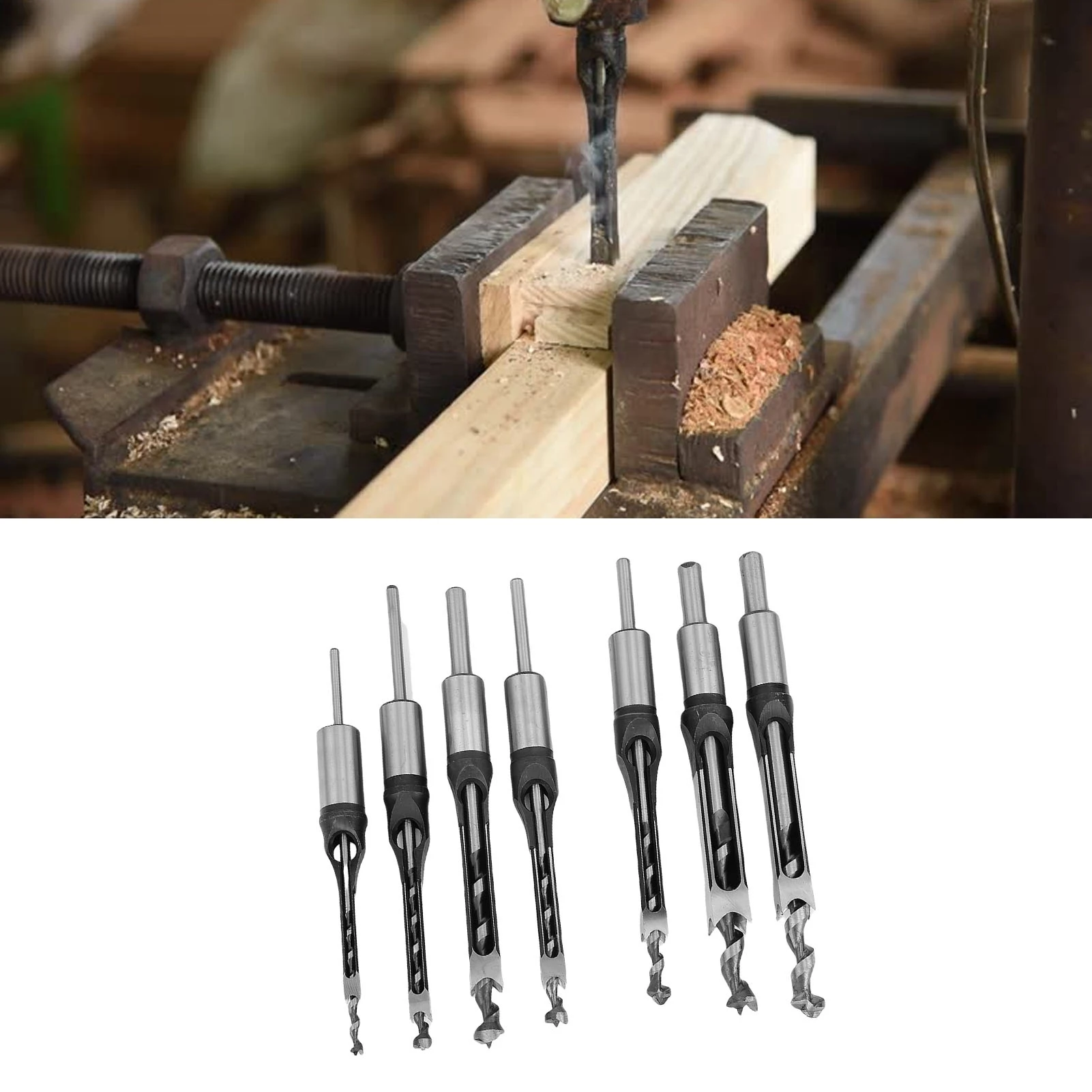 Hole Saw Bits Clean and Accurate 1/4 5/16 3/8 7/16 1/2 9/16 5/8 Inch  Hole Mortising Bit Set for Furniture Making