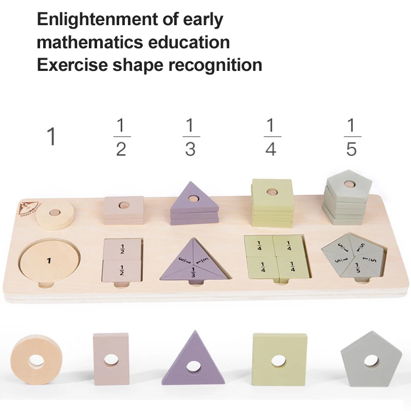 Wooden Puzzles Matching Panels Children's Educational Toys Puzzle Demonstrator Montessori Teaching Aids Geometries Panels 2