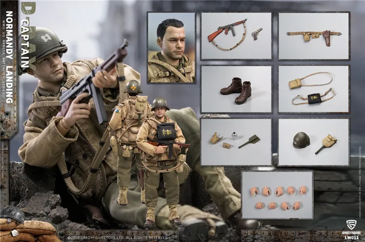 Crazy Figure LW011-LW018 1/12 WWII U.S. Rangers On D-Day