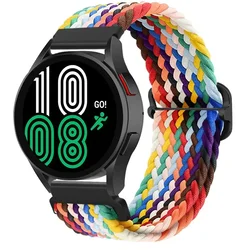 Braided Solo Loop 22mm Nylon Wristband Bracelet Strap - Realme Watch 5 (Official rainbow)