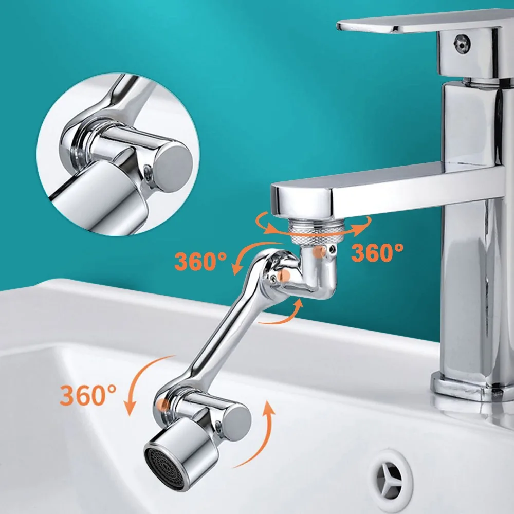 Bad Universal 1080 ° Drehbare Wasserhahn Belüfter Extender Kunststoff  Splash Filter Armaturen Bubbler Düse Robotic Arm Für Küche - AliExpress