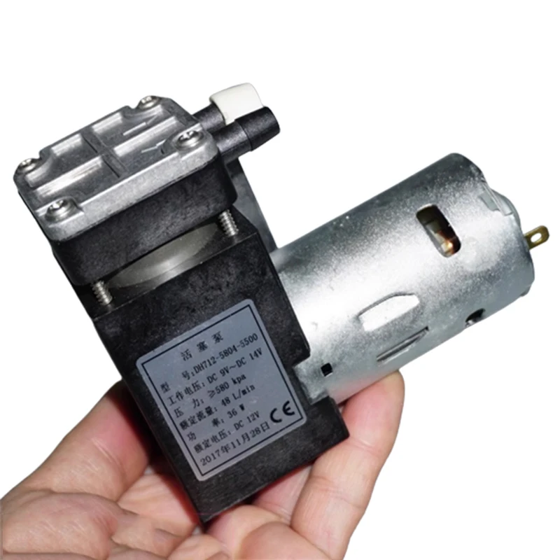 

775 Piston Pump DC12V 48L/min High Flow Vacuum Pump Aluminum Alloy Cylinder High Pressure Oil-free Air Pump