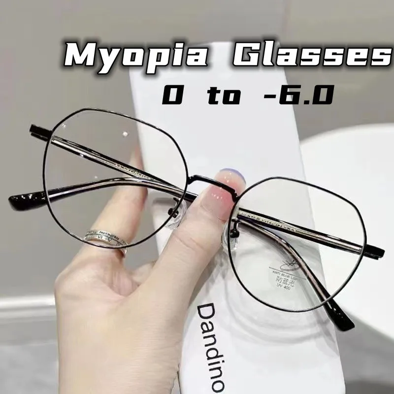 

Luxury Irregular Finished Myopia Glasses Classic Vintage Anti-blue Light Eyeglasses Women Men Retro Near Sight Eyewear 0 To -6.0