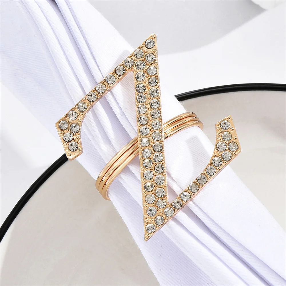 12 / PCS creative letter Napkin Ring Hotel Western restaurant table tableware napkin ring napkin buckle Christmas Napkin Holder