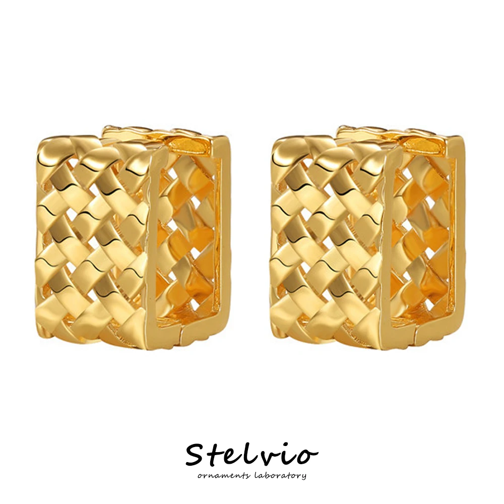 

Korean Fashion Unique Design Square Earrings Accessories For Women Gold Silver Plated Versatile Earring Vintage Jewelry