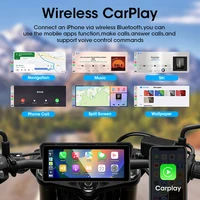 Jansite Portable 8.1 inch IP67 Waterproof Motorcycle 4K DVR GPS Navigation Wireless Carplay Android Auto Moto Recorder Monitor - Image 2