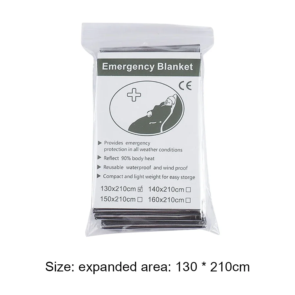1-10PCS Emergency Foil Thermal Blanket Waterproof Windproof for Outdoor Survival Rescue First Aid Camping Kit