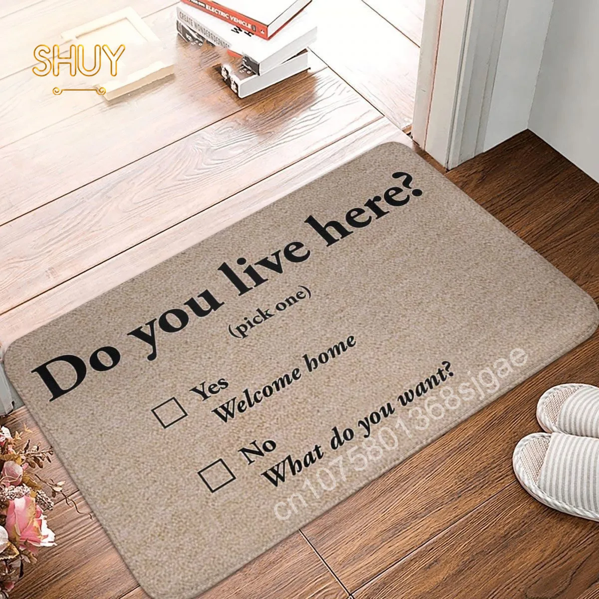 Do You Live Here? funny doormat