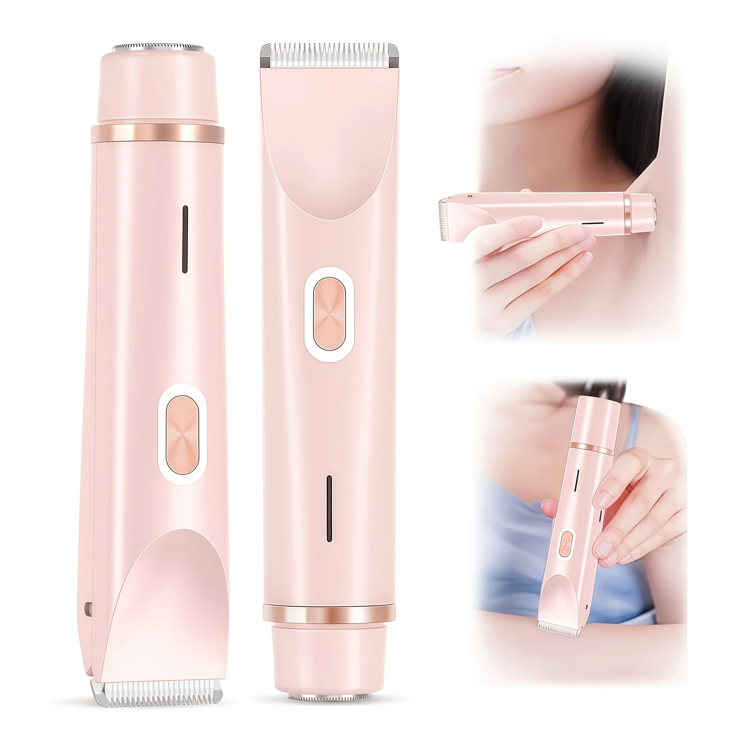 Scheerapparaat voor vrouwen met dubbele kop, multifunctioneel, geschikt voor het verwijderen van lichaamshaar, benen, oksels en bikinilijn._voghion.com
