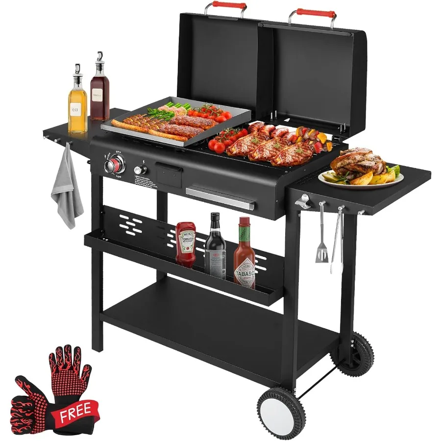 Propane and Charcoal Grill Combo Gas Griddle Grill 1