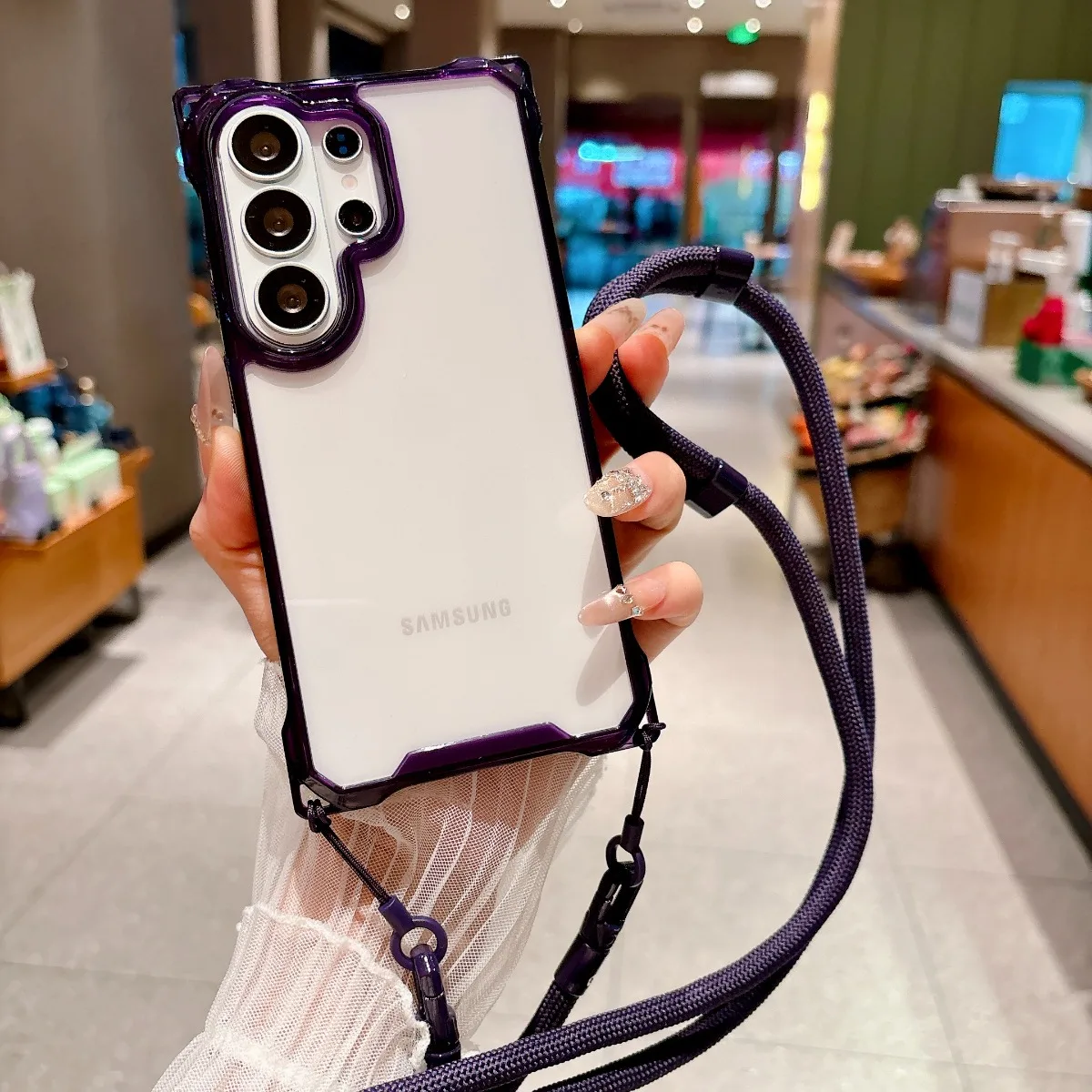 Clear Crossbody Transparent Phone Case with Adjustable Strap