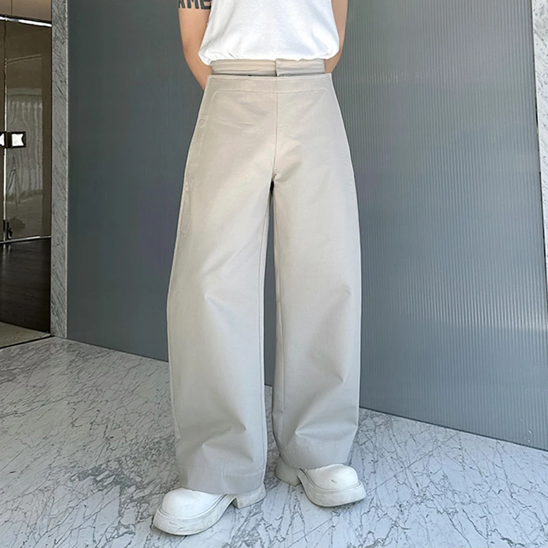 IEFB New Fashin Korean Style Men's Casual Pants Double-layer Straight Wide Leg Pants Solid Color Niche Stylish Men Wear 9C7056 5