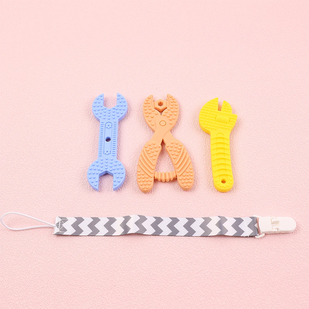 

3 Pcs/set Silicone Teether Natural Rubber Sensory Bpa Free Diy Chew Tool Safe Baby Toy Funny Organic Silicone Teether Set Gifts